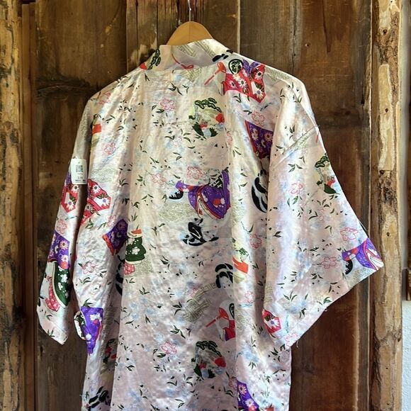 Kimono Silk Robe | Silky Kimono Sleeves Long Robe | Wedding Robe | Long - Picture 3 of 4